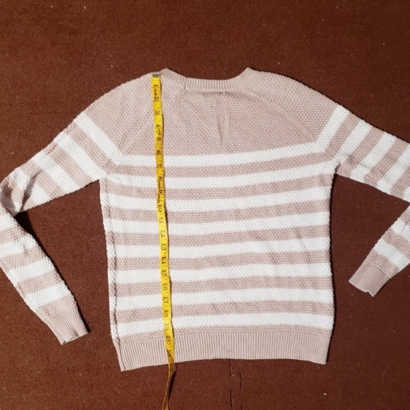 Old Navy Nude / Taupe & White Striped Knit Sweater - Picture 5 of 8